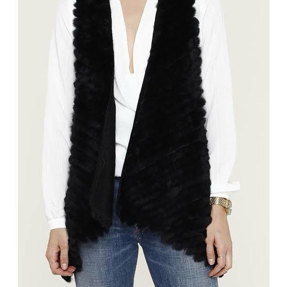 Ray Fur Vest in Black - NWT - Picture 2 of 4